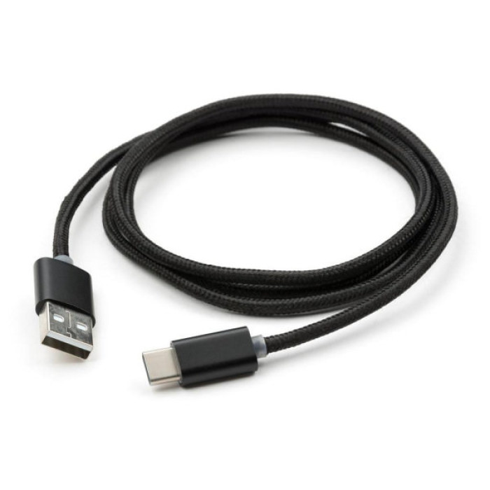 Дата кабель USB 2.0 AM to USB-C 1.0m LED black Vinga (VCPDCTCLED1BK)