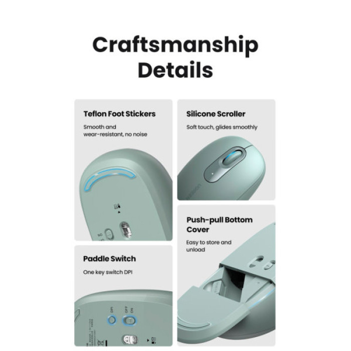 Мишка Ugreen MU105 Wireless Green (90672)