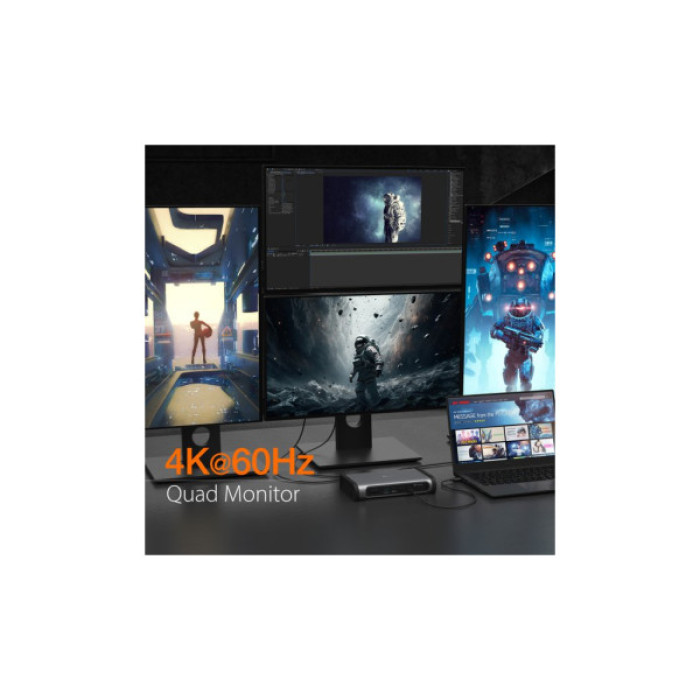 Порт-реплікатор J5create Dock-Station USB-C 15-in-1 (HDMI/DP/PD/USB-A/USB-C/LAN/картридер/audio) (JTD568-EN)