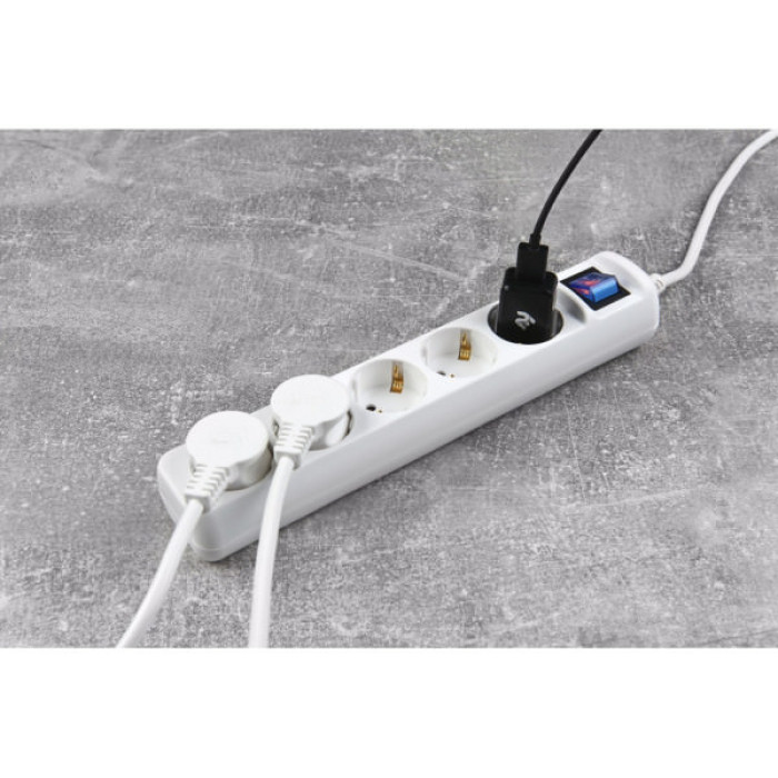 Мережевий фільтр живлення 2E 5xSchuko, 3м (2E-U05ESM3)