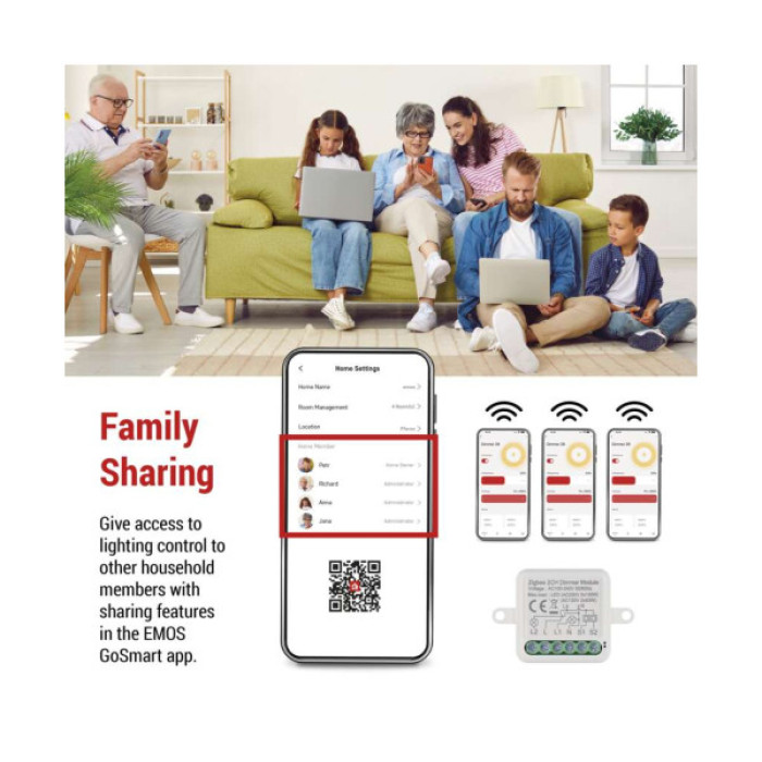 Модуль управління розумним будинком EMOS H5108 ZigBee 3.0 2-Channel Dimmer (H5108)