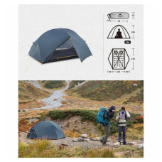Намет Naturehike двомісний ультралегкий Mongar UL NH19M002-J, темно-синій (6975641882596)