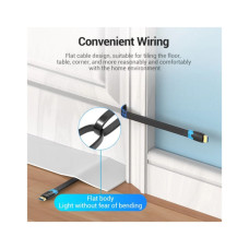 Кабель мультимедійний HDMI M to HDMI M 1.0m 4K60Hz flat black Vention (AAKBF)