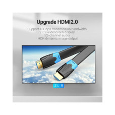 Кабель мультимедійний HDMI M to HDMI M 1.0m 4K60Hz flat black Vention (AAKBF)