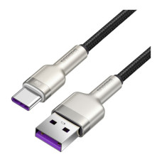 Дата кабель USB 2.0 AM to USB-C 1.0m Cafule Metal 66W black Baseus (CAKF000101)