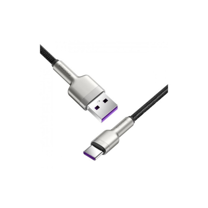 Дата кабель USB 2.0 AM to USB-C 1.0m Cafule Metal 66W black Baseus (CAKF000101)