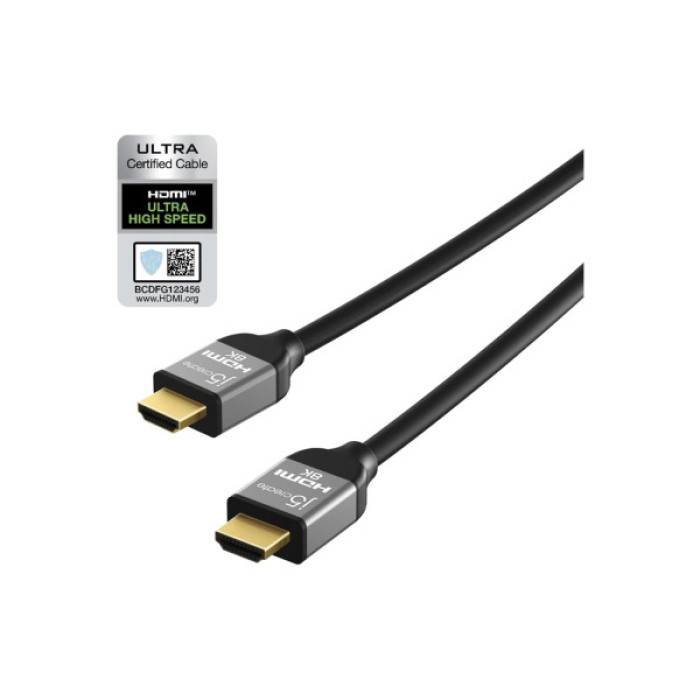 Кабель мультимедійний HDMI M to HDMI M 2.0m V2.1 8K 60Hz HDR10 HLG 48Gbp J5create (JDC53-N)