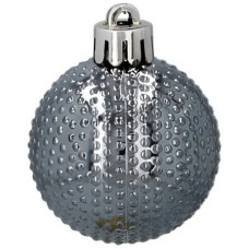 Ялинкова іграшка Chomik пластикові кульки 16 шт, 4 см, сріблясті і біли (5900779877351_3)