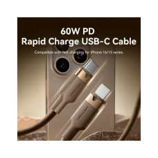 Дата кабель USB-C to USB-C 1.0m 3A aluminum gold Vention (TRDJF)