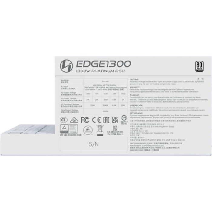 Блок живлення Lian Li 1300W EDGE1300 White (G9P.EG1300.WE00.EU)