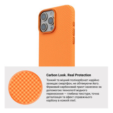 Чохол до мобільного телефона Armorstandart LikeCarbon2 MagCase Apple iPhone 16 Pro Kevlar Orange (ARM88596)