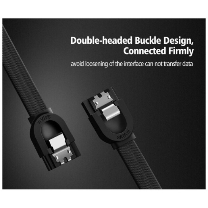 Кабель для передачі даних SATA 3 Data Cable 0.5m US217 Black Ugreen (30796)