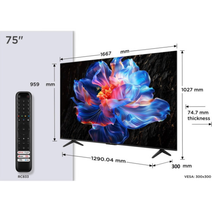 Телевізор TCL 75P6K