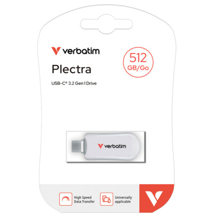 USB флеш накопичувач Verbatim 512GB Plectra White USB-C (30231)