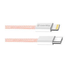 Дата кабель USB-C to Lightning 1.0m 27W pink ColorWay (CW-CBPDCL061-P)