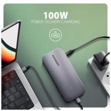 Концентратор AXAGON USB-C 12-in-1 HDMI + DisplayPort + RJ45 1000Mbps + PD100W aluminum gray (HMC-12GM2)