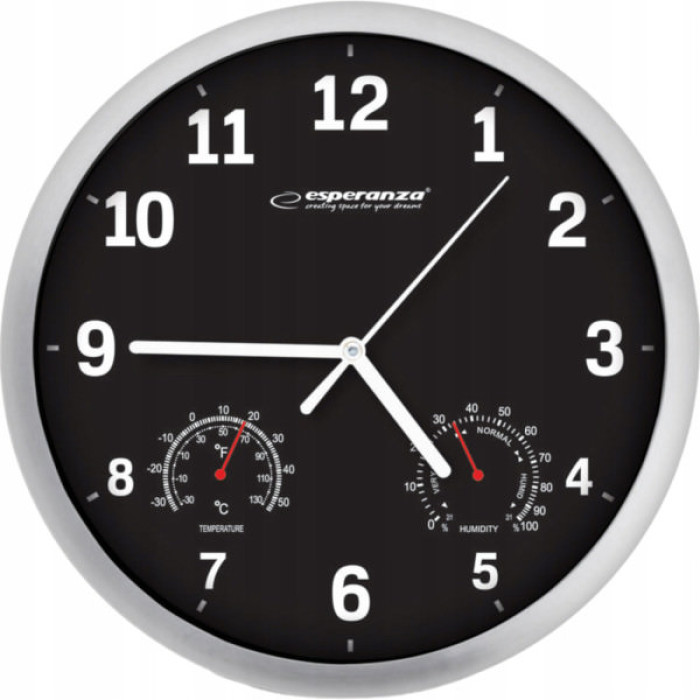 Настінний годинник Esperanza Wall Clock Lyon 25см Black (EHC016K)