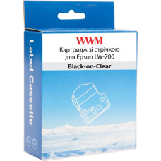Стрічка для принтера етикеток WWM для Epson LW-700 24mm х 8m Black-on-Clear (WWM-ST24K)