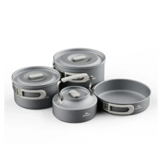 Набір туристичного посуду Naturehike CNK2450CF010, алюміній 2 каструлі, чайник, сковорідка (6976507663281)