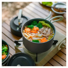 Набір туристичного посуду Naturehike CNK2450CF010, алюміній 2 каструлі, чайник, сковорідка (6976507663281)