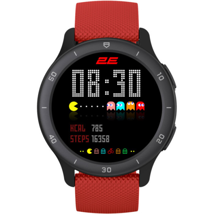 Смарт-годинник 2E Motion GT2 47mm Black-red + ремінець зелений (2E-CWW21BKRD-WS)
