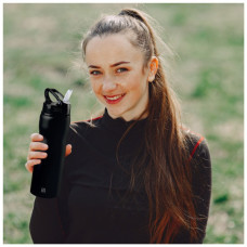 Пляшка для води Line Art Frontera сталева 750 мл чорна (60013322LA-01)