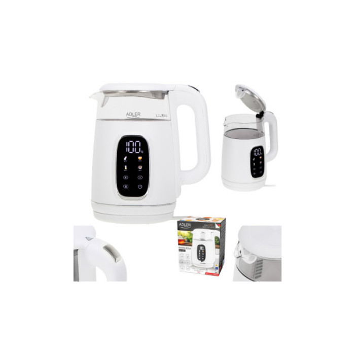 Електрочайник Adler AD 1305 white silver