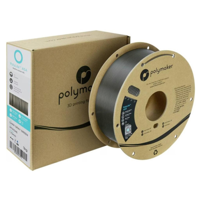 Пластик для 3D-принтера Polymaker ASA 1,75mm DARK Gray GREEN 1kg (PF01046)