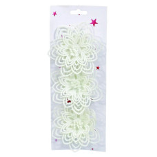 Прикраса декоративна Jumi Квітка на кліпсі 3 шт 10 см Біла (5900410902558)