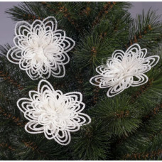 Прикраса декоративна Jumi Квітка на кліпсі 3 шт 10 см Біла (5900410902558)