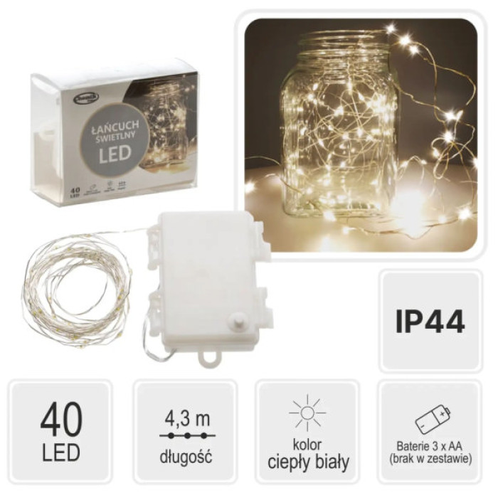Гірлянда Chomik Струна 4.3 м 40 LED Теплий білий (5900779802643)
