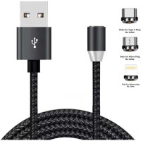 Дата кабель USB 2.0 AM to Lightning + Micro 5P + USB-C 1.2m Magneto bla XoKo (SC-350MGNT-BK)