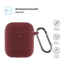 Чохол для навушників Armorstandart Ultrathin Silicone Case With Hook для Apple AirPods 2 Burgundy (ARM59680)