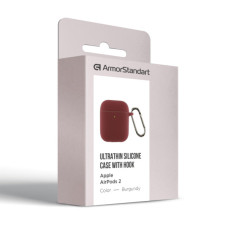 Чохол для навушників Armorstandart Ultrathin Silicone Case With Hook для Apple AirPods 2 Burgundy (ARM59680)