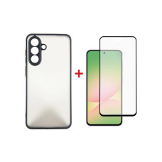 Чохол до мобільного телефона Dengos Kit Samsung Galaxy A56 Matte + glass (Black) (DG-KM-141)