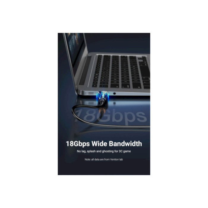 Кабель мультимедійний HDMI to HDMI 30.0m V2.0 Optical 4K 60Hz 18Gbps Dolby 7.1 PVC Black Zinc Alloy VENTION (ALABT)