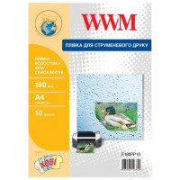 Плівка для друку WWM A4, White waterproof, 180мкм, 10ст, самоклейка (F180PP10)