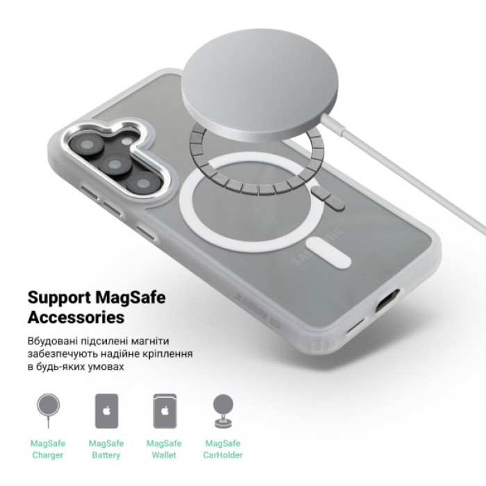 Чохол до мобільного телефона Armorstandart Unit MagCase Samsung S26 Plus 5G Clear Silver (ARM89450)
