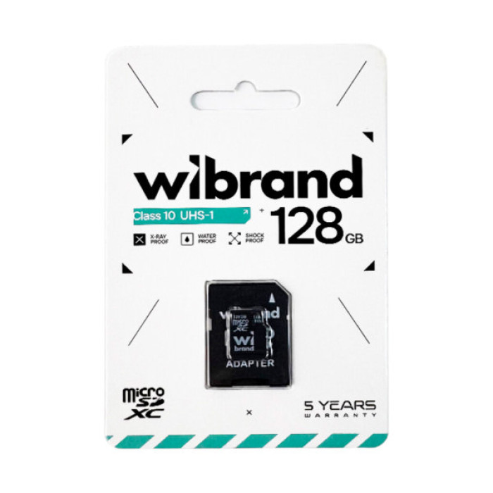 Карта пам'яті Wibrand 128GB microSD class 10 (WICDHU1/128GB-A)