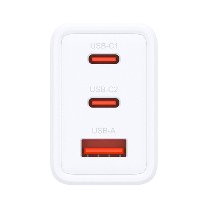 Зарядний пристрій D-Link 2xUSB-C + 1xUSB-A 65W GaN white (DCP-651)