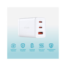 Зарядний пристрій D-Link 2xUSB-C + 1xUSB-A 65W GaN white (DCP-651)