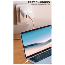 Зарядний пристрій WUW C209 1xUSB-C PD45W + 1xUSB QC3.0 18W White (WUW-C209)
