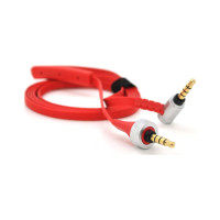 Кабель мультимедійний 3.5mm M to 3.5mm M 1.0m flat red Voltronic (YT-AUXSY(M)/(M)-1-R)