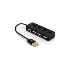 Концентратор Voltronic USB 2.0 to 4xUSB with LED buttons black (YT-H4L-B)