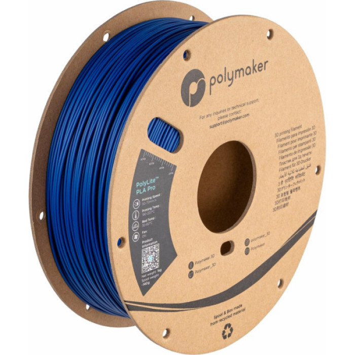Пластик для 3D-принтера Polymaker PLA POLYLITE PRO 1,75mm 1kg BLUE (PA07005)
