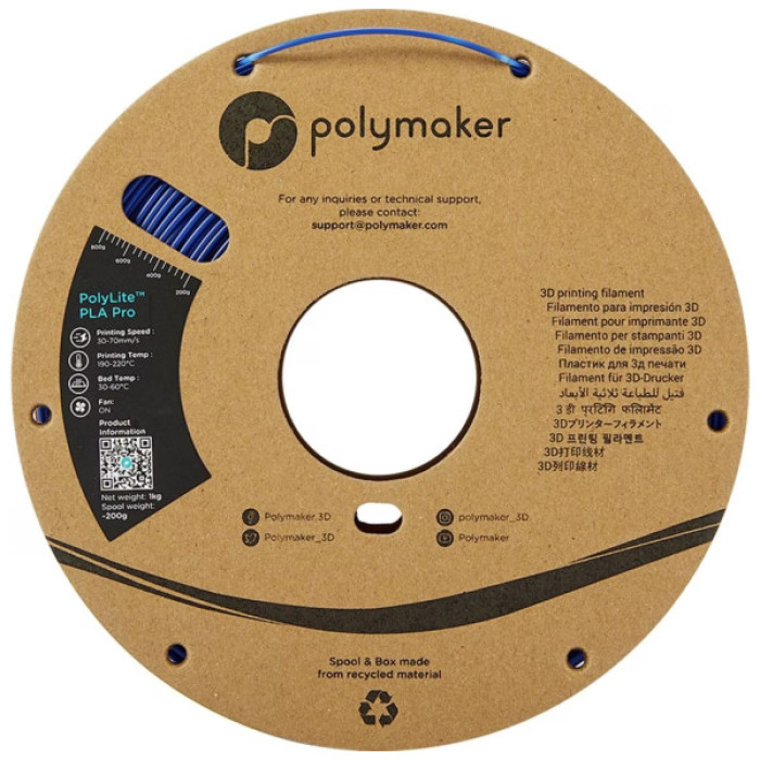Пластик для 3D-принтера Polymaker PLA POLYLITE PRO 1,75mm 1kg BLUE (PA07005)