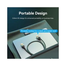 Кабель мультимедійний HDMI M to HDMI M 1.0m 8K60Hz ultra thin cotton braided green Vention (ALOGF)