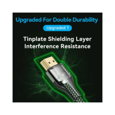 Кабель мультимедійний HDMI M to HDMI M 1.0m 8K60Hz ultra thin cotton braided green Vention (ALOGF)