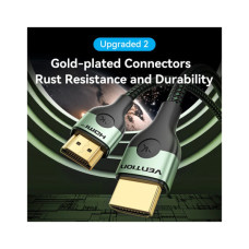 Кабель мультимедійний HDMI M to HDMI M 1.0m 8K60Hz ultra thin cotton braided green Vention (ALOGF)