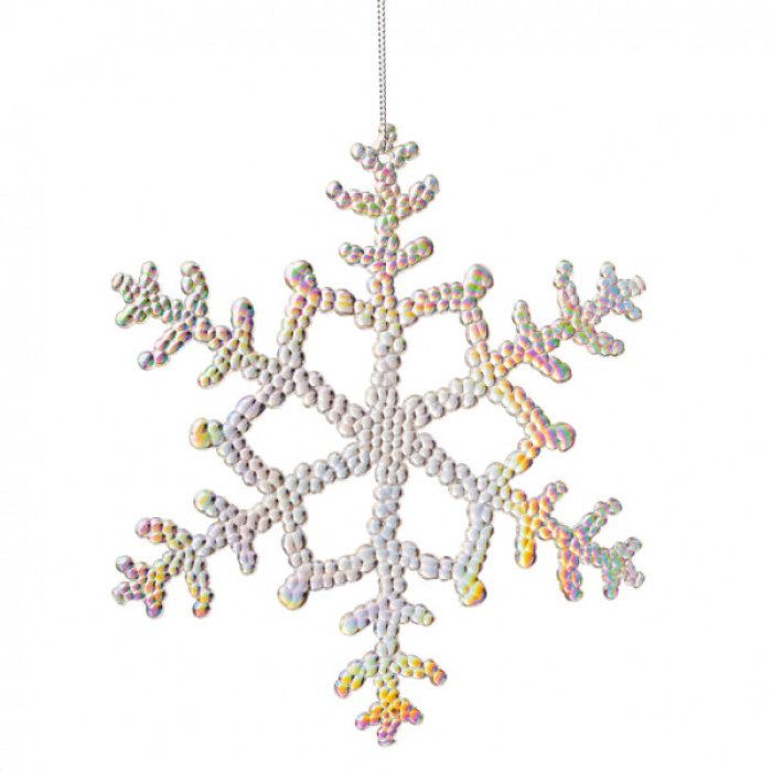 Ялинкова іграшка Novogod`ko Сніжинка 20 см Пластик Перламутр (974870)